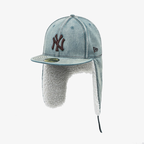 【海外買付品】59FIFTY MLB ニューヨーク ヤンキース デニム ドッグイヤーフィティッドキャップ ブルー
