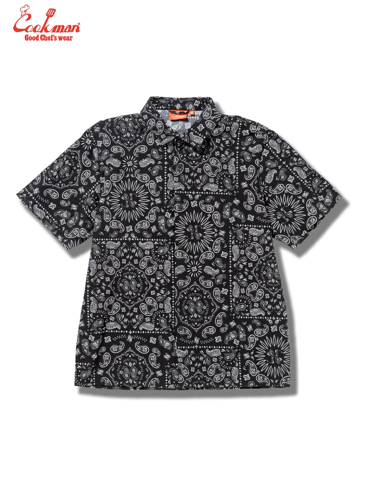 ワークシャツ Work Shirts Short Sleeve Light Paisley Black