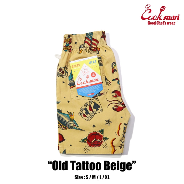 シェフパンツ Chef Pants Short Old Tattoo Beige
