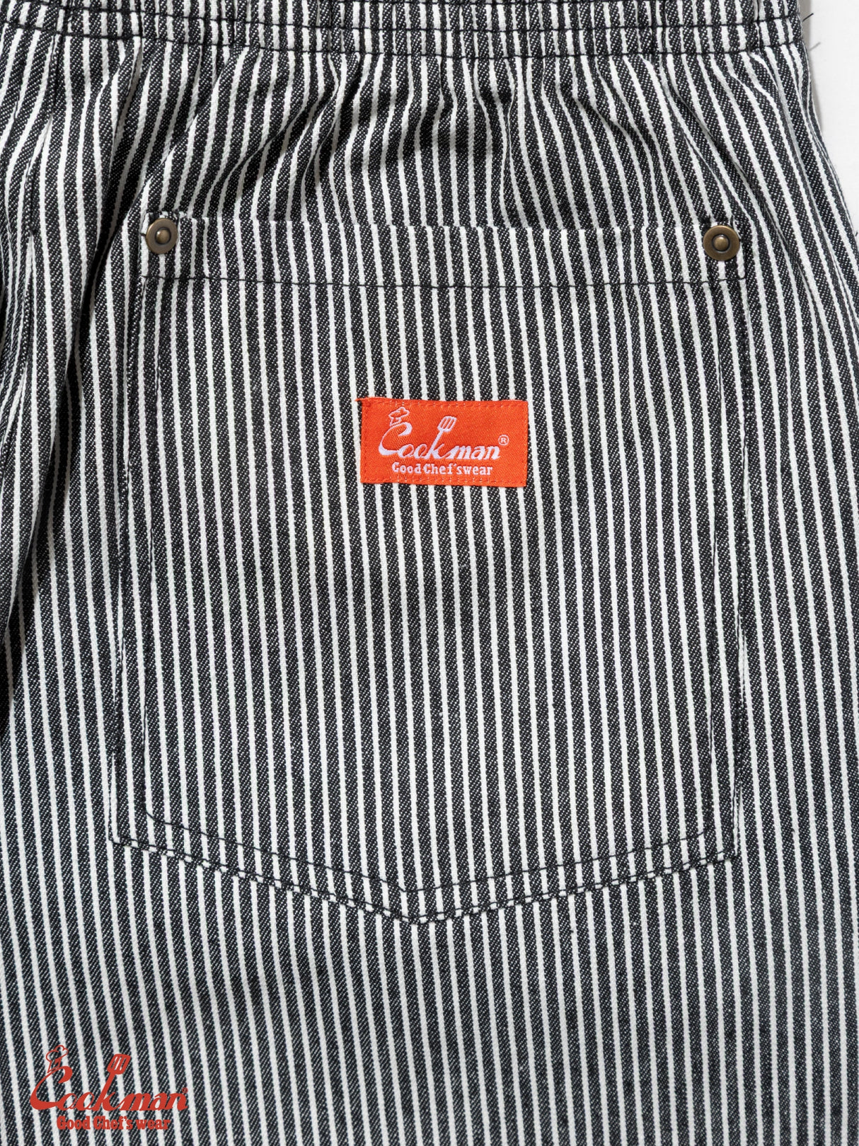 シェフパンツ Chef Pants Short Front Pocket Hickory Black
