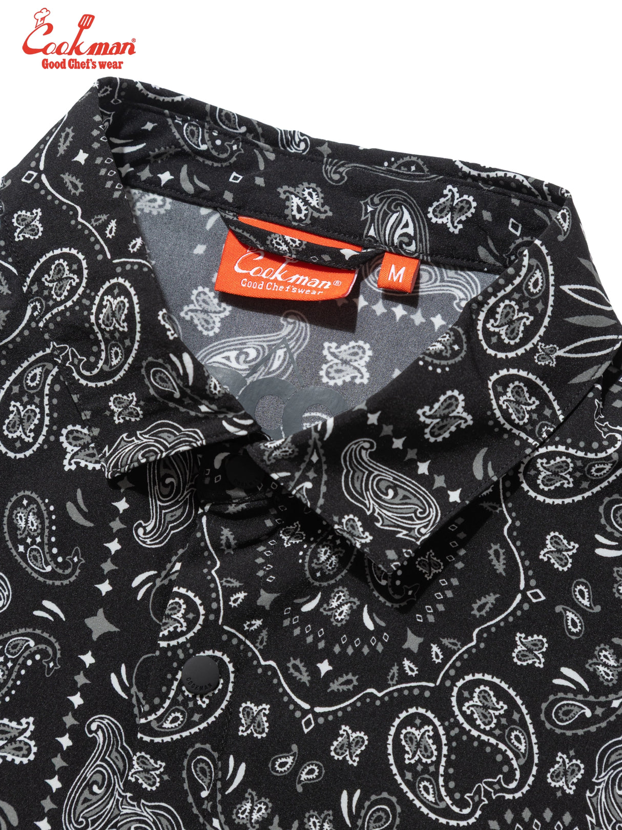 ワークシャツ Work Shirts Short Sleeve Light Paisley Black