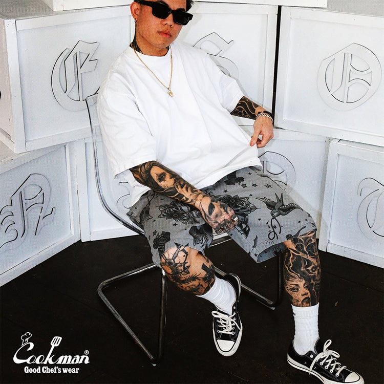 シェフパンツ Chef Pants Short Old Tattoo Gray