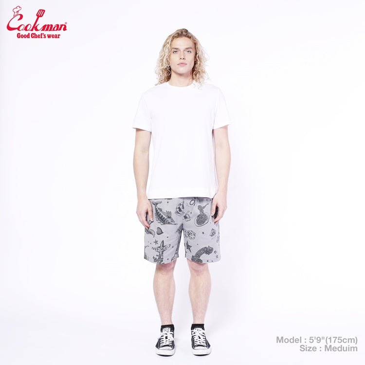 シェフパンツ Chef Pants Short Old Tattoo Gray