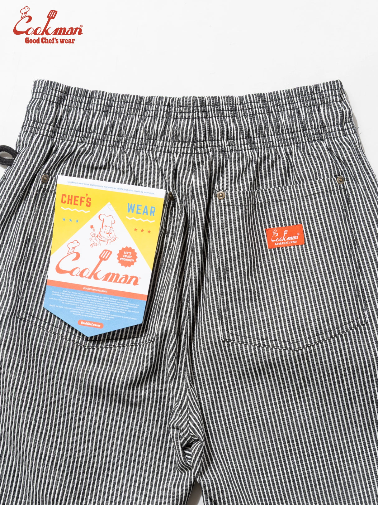 シェフパンツ Chef Pants Short Front Pocket Hickory Black