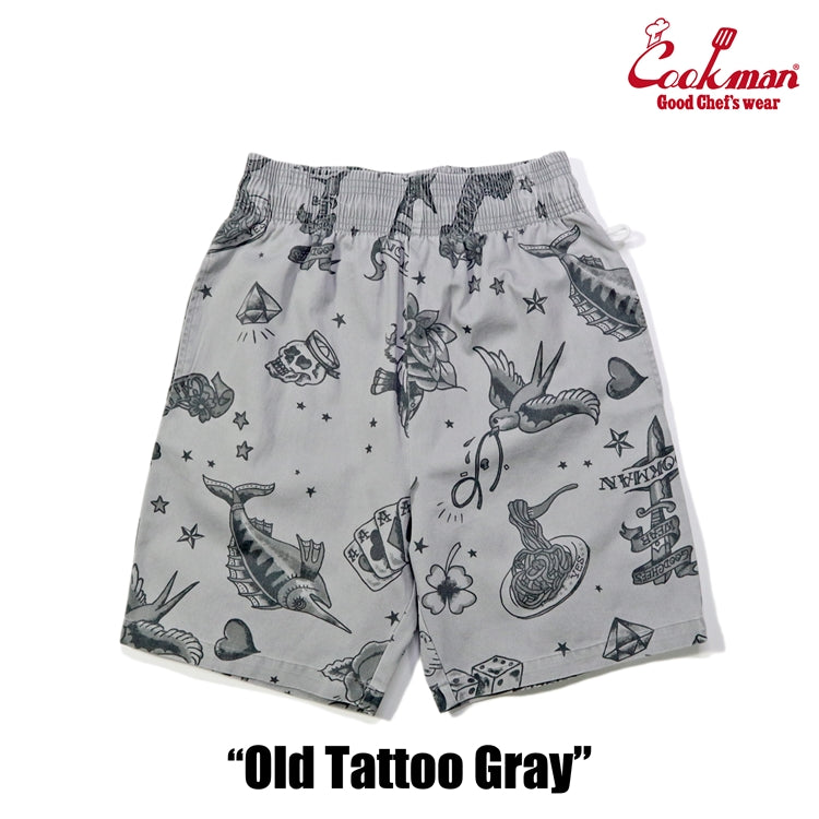 シェフパンツ Chef Pants Short Old Tattoo Gray