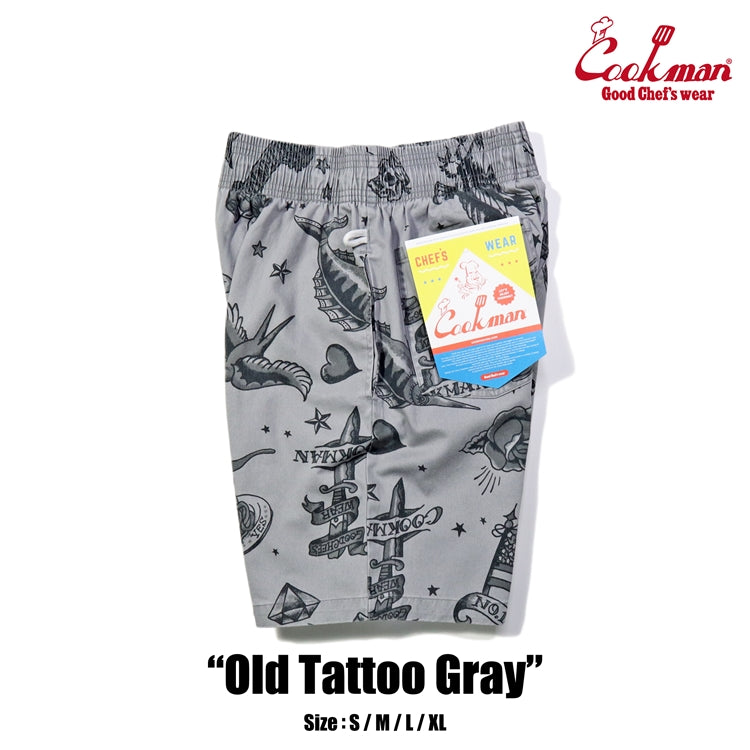 シェフパンツ Chef Pants Short Old Tattoo Gray