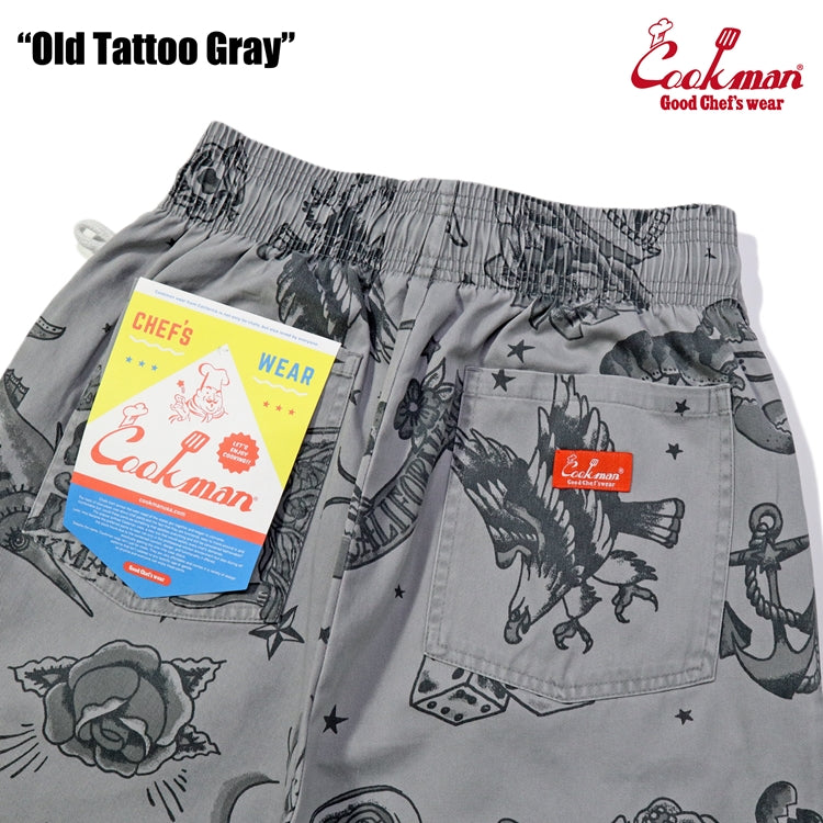 シェフパンツ Chef Pants Short Old Tattoo Gray
