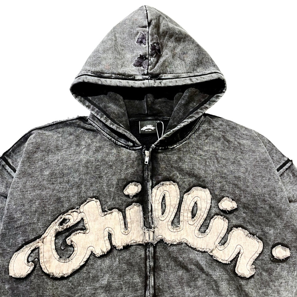 CHILLIN' -NY BUTTERFLY PIGMENT ZIP HOODIE-