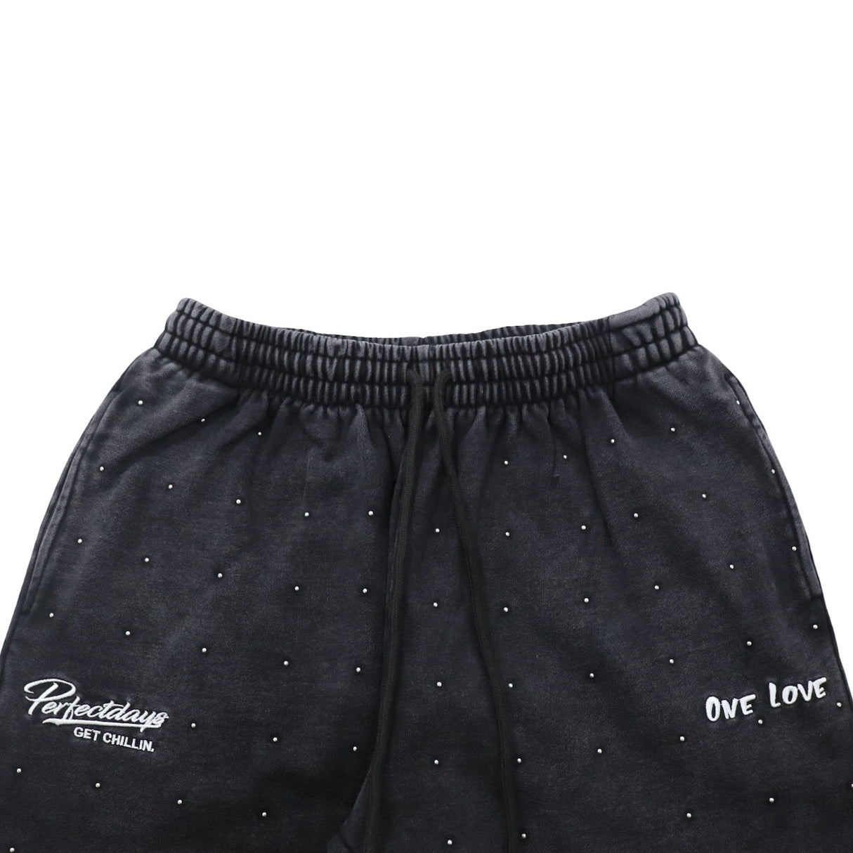 CHILLIN' Studs Pigment Sweatpants- Black