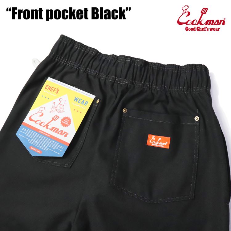 シェフパンツ Chef Pants Short Front pocket Black