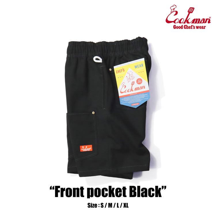シェフパンツ Chef Pants Short Front pocket Black
