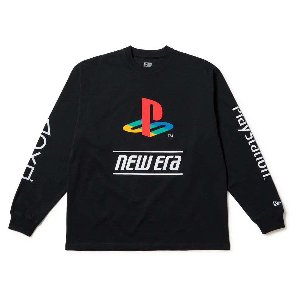 長袖 オーバーサイズド コットン Tシャツ PlayStation プレイステーション ファミリーマーク ニューエラロゴ【14693221/14693220】