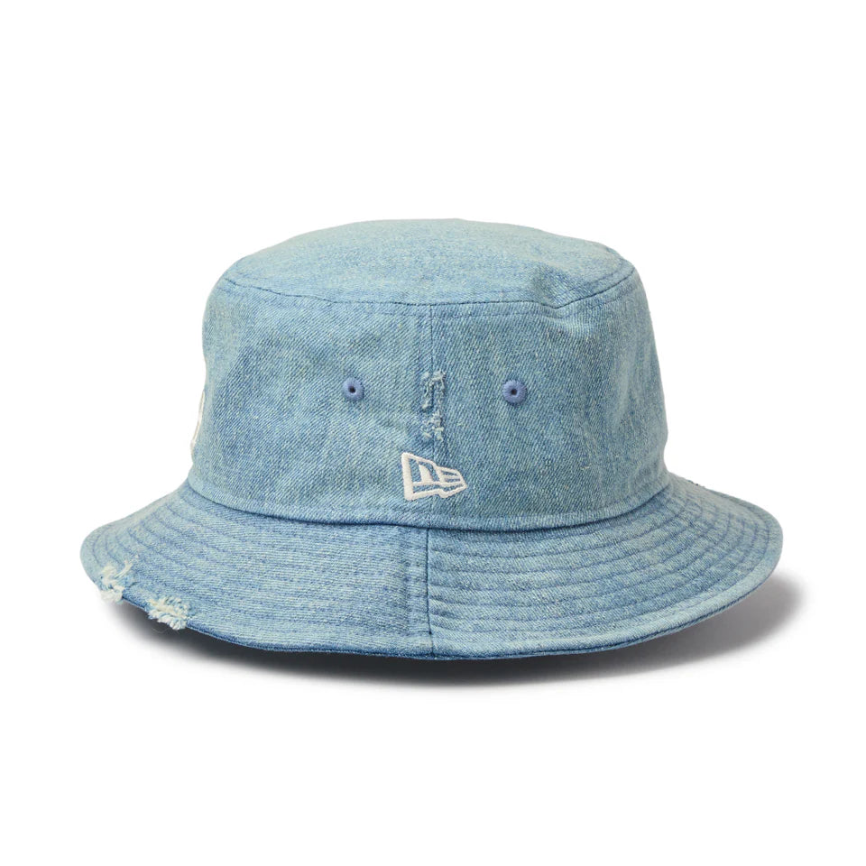 NEW ERA バケット01 MLB Damaged Denim ロサンゼルス・ドジャース ネイビー【14744778】