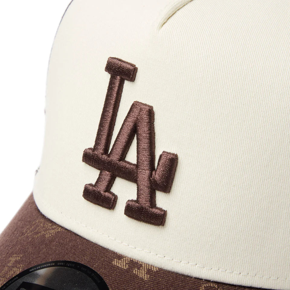 NEW ERA 9FORTY A-Frame トラッカー MLB Jacquard ロサンゼルス・ドジャース ブラウン【14744915】