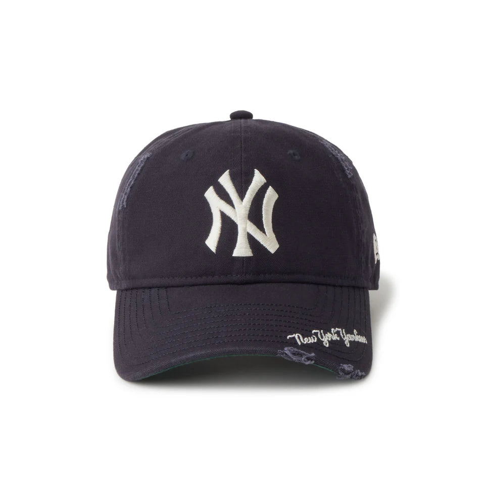 NEW ERA 9TWENTY MLB Visor Logo バイザーロゴ ダメージ ニューヨーク・ヤンキース ネイビー【14745044】