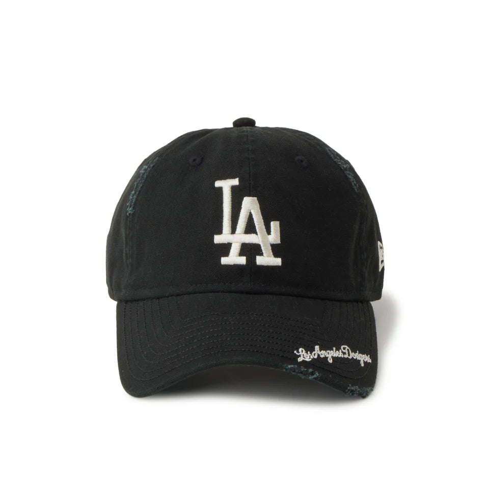 NEW ERA 9TWENTY MLB Visor Logo バイザーロゴ ダメージ ロサンゼルス・ドジャース ブラック【14745079】