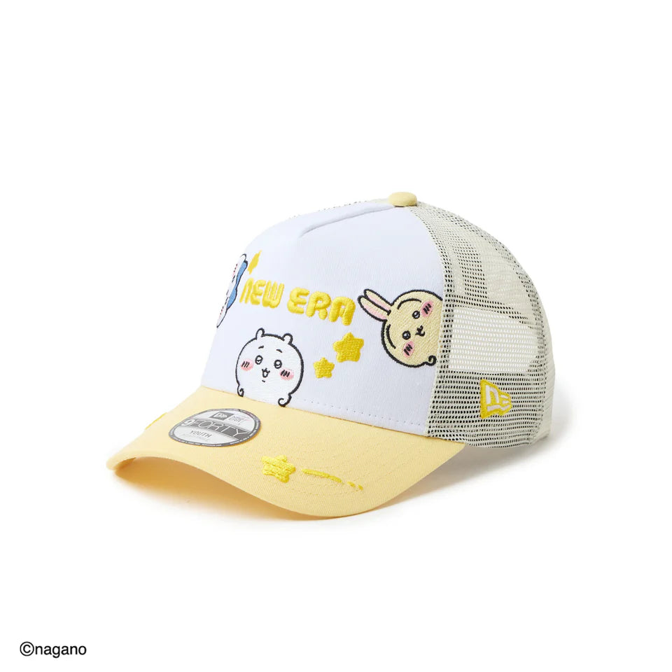 NEW ERA キッズ Youth 9FORTY A-Frame トラッカー ちいかわ / ちいかわ・ハチワレ・うさぎ ホワイト/ソフトイエロー【14864476】