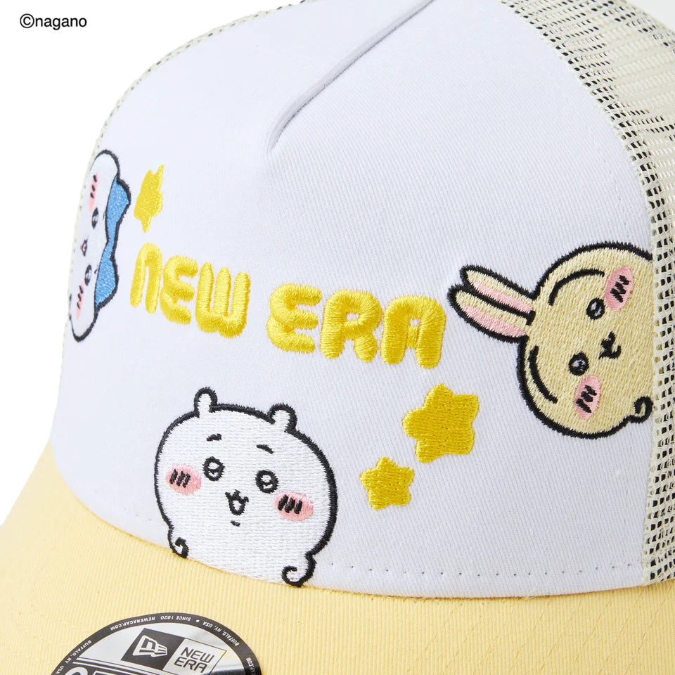 NEW ERA キッズ Youth 9FORTY A-Frame トラッカー ちいかわ / ちいかわ・ハチワレ・うさぎ ホワイト/ソフトイエロー【14864476】