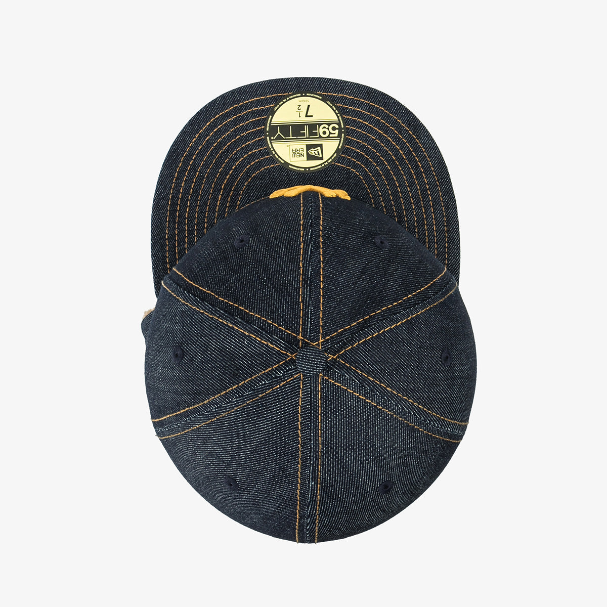 【海外買付品】59FIFTY MLB ニューヨーク ヤンキース デニム ドッグイヤーフィティッドキャップ ネイビー