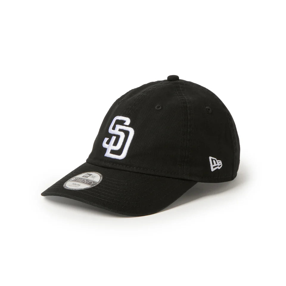 NEW ERA キッズ Youth 9FIFTY ウォッシュドコットン サンディエゴ・パドレス ブラック/ホワイト