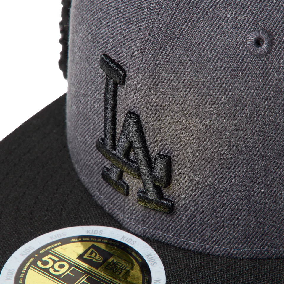 NEW ERA キッズ Kid's 59FIFTY Dog Ear ドッグイヤー ロサンゼルス・ドジャース ヘザーグラファイト/ブラック【15125048】