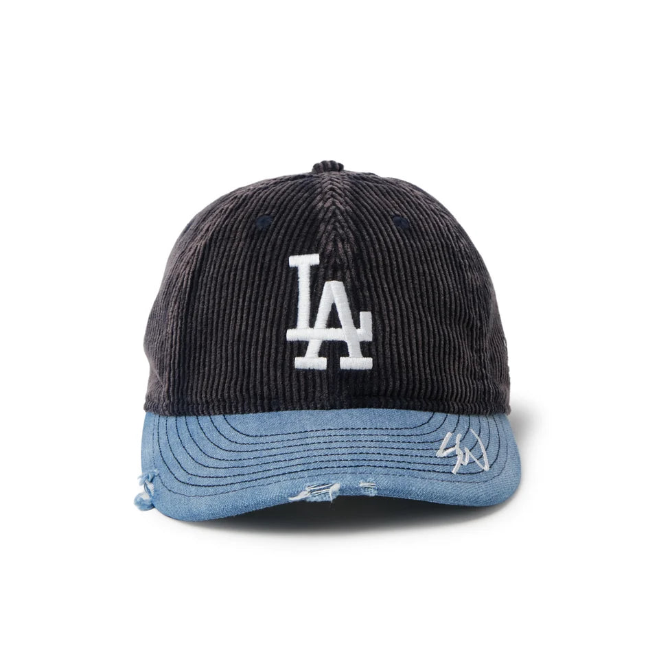 NEW ERA 9THIRTY Sean Wotherspoon ロサンゼルス・ドジャース ネイビーコーデュロイ ウォッシュドデニムバイザー【15156447】