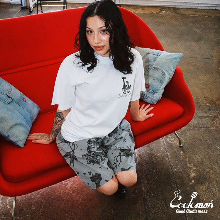 シェフパンツ Chef Pants Short Old Tattoo Gray