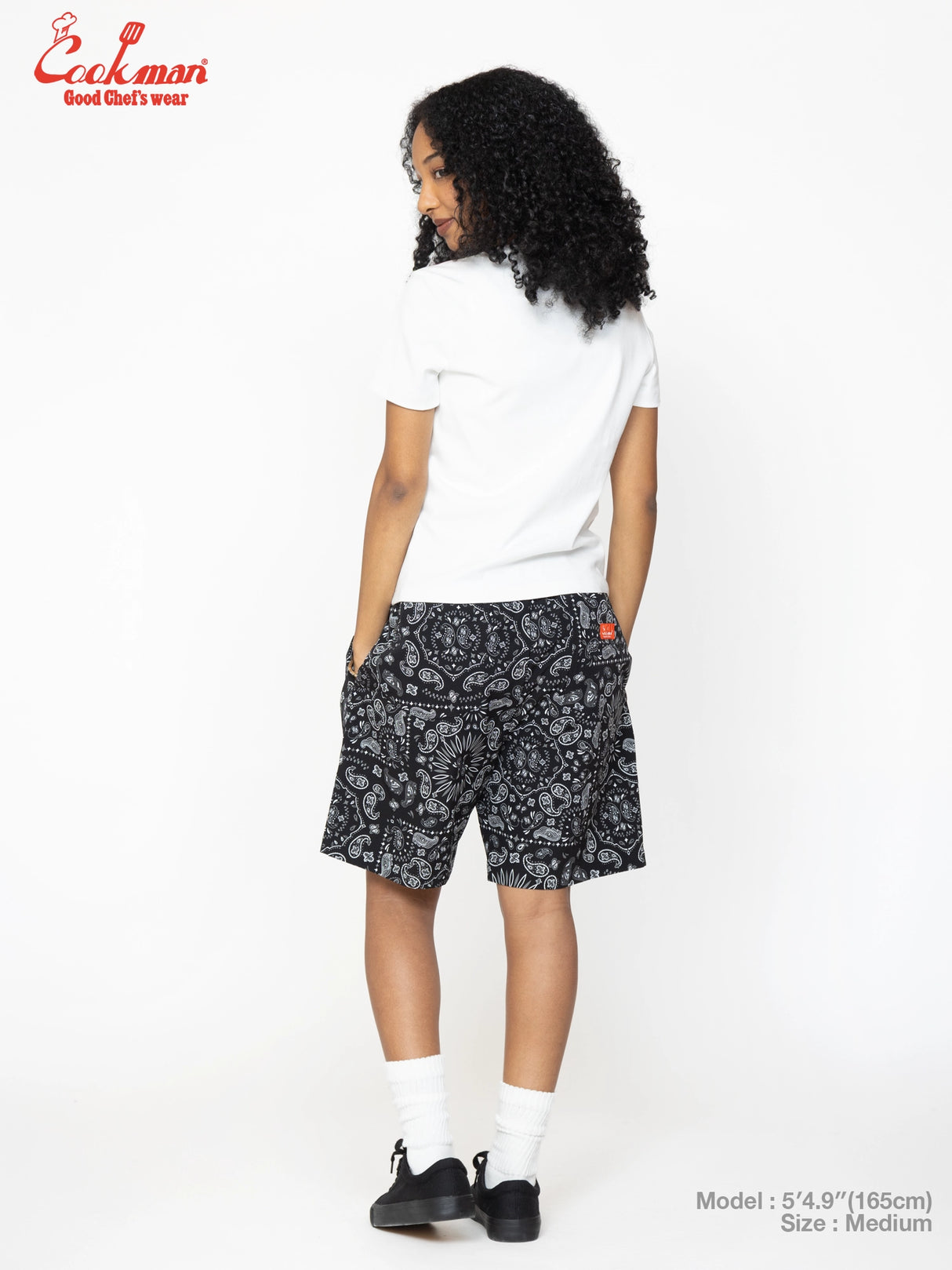 シェフパンツ Chef Pants Short Light Paisley Black
