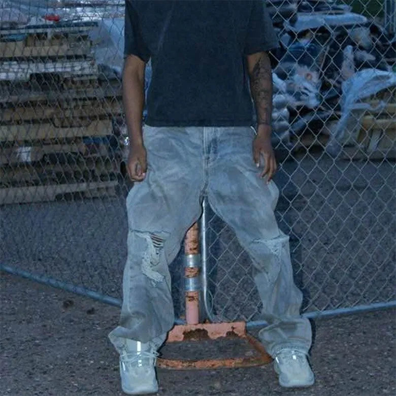 mnml(ミニマル)Ultra Baggy Destroyed Denim 24ml-aw412d