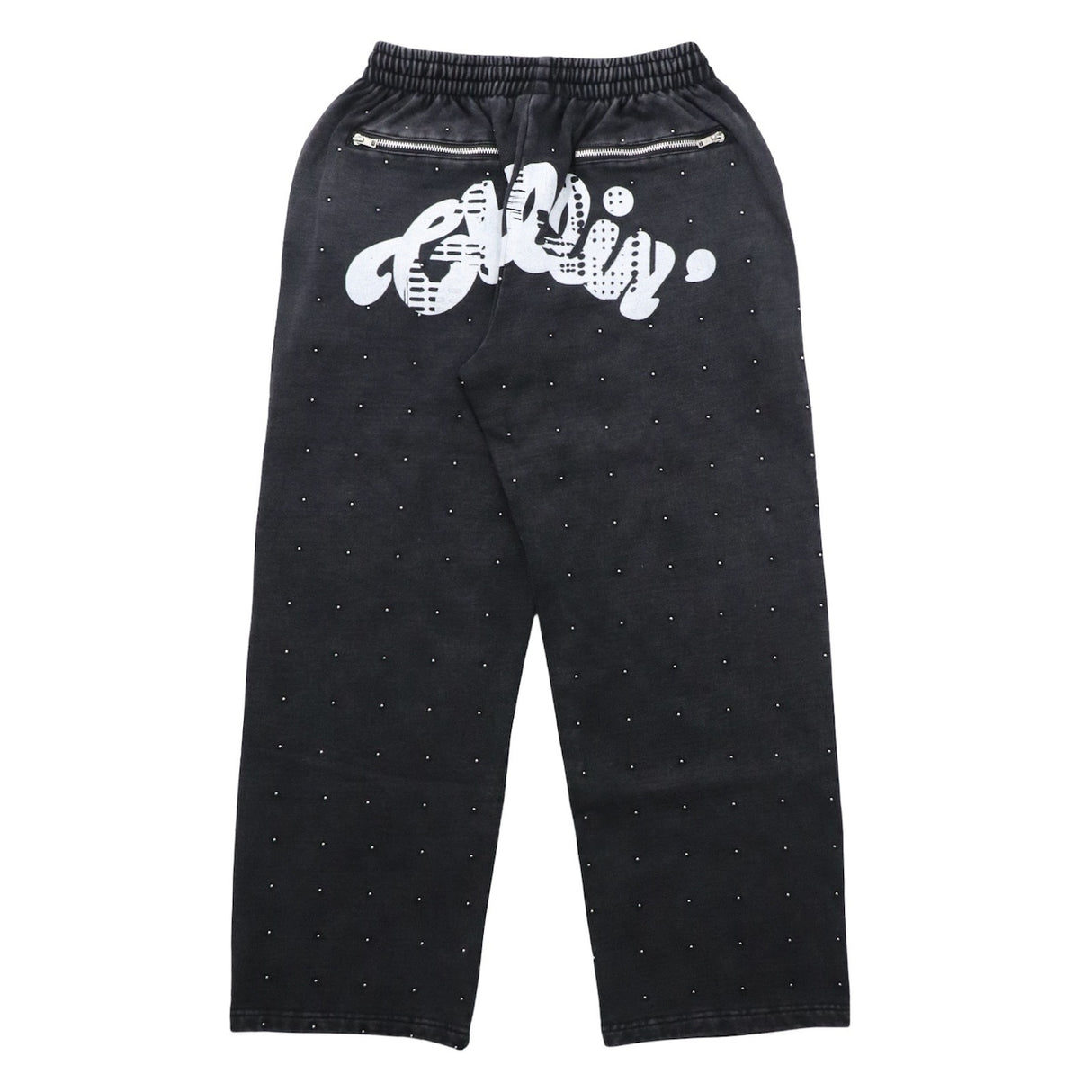 CHILLIN' Studs Pigment Sweatpants- Black