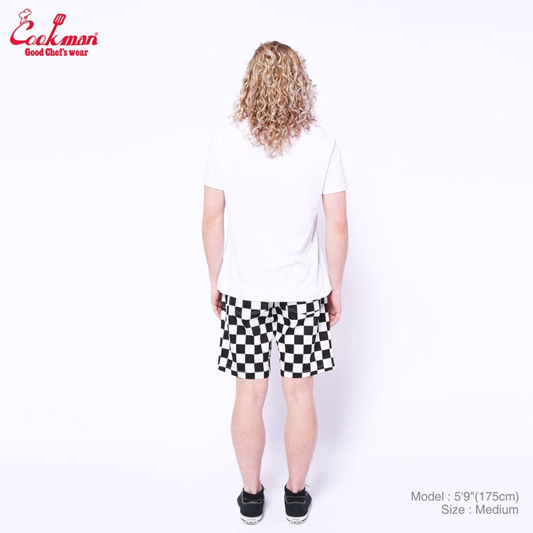 シェフパンツ Chef Pants Short Front pocket Checker Black