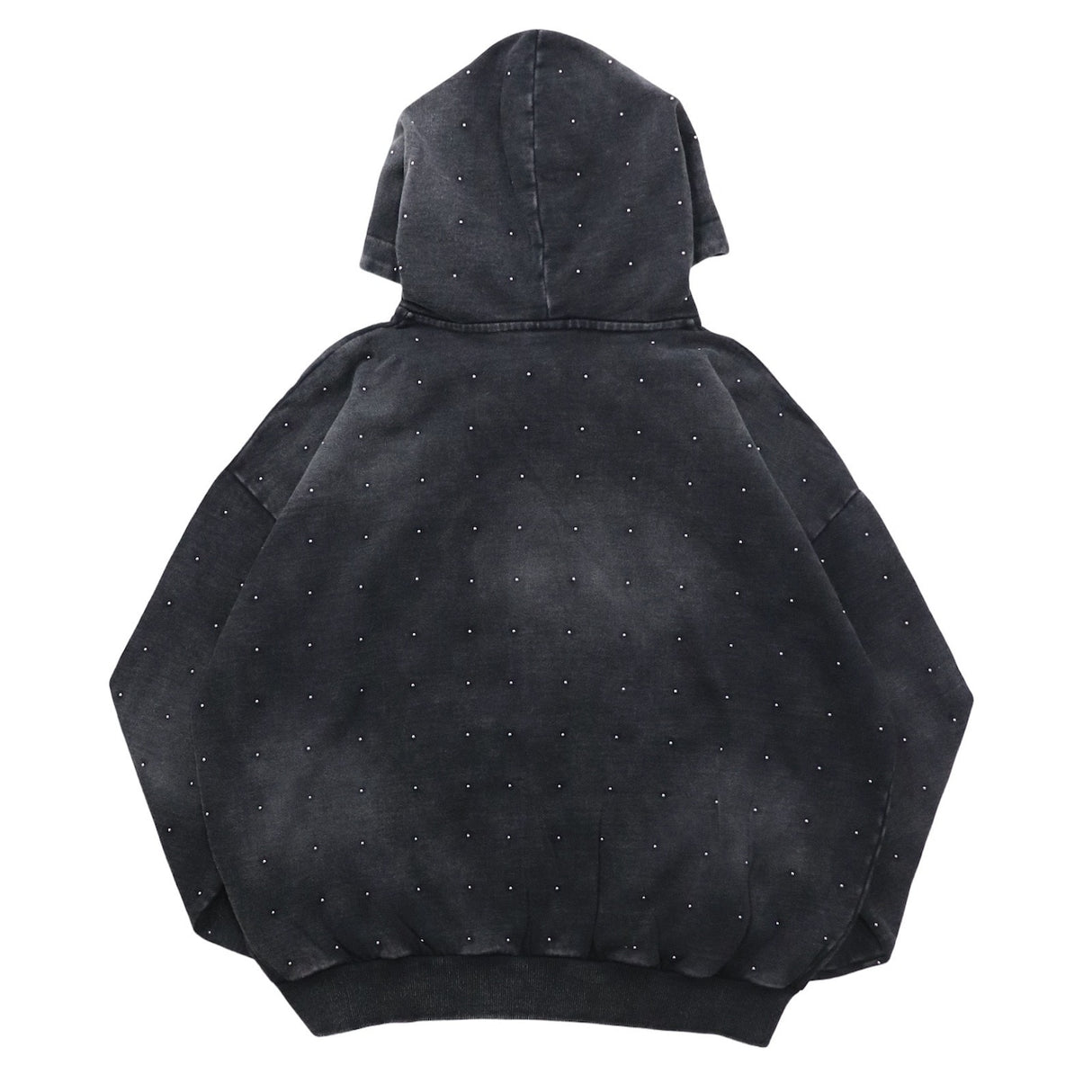 CHILLIN'. Studs Pigment Zip Hoodie- Black