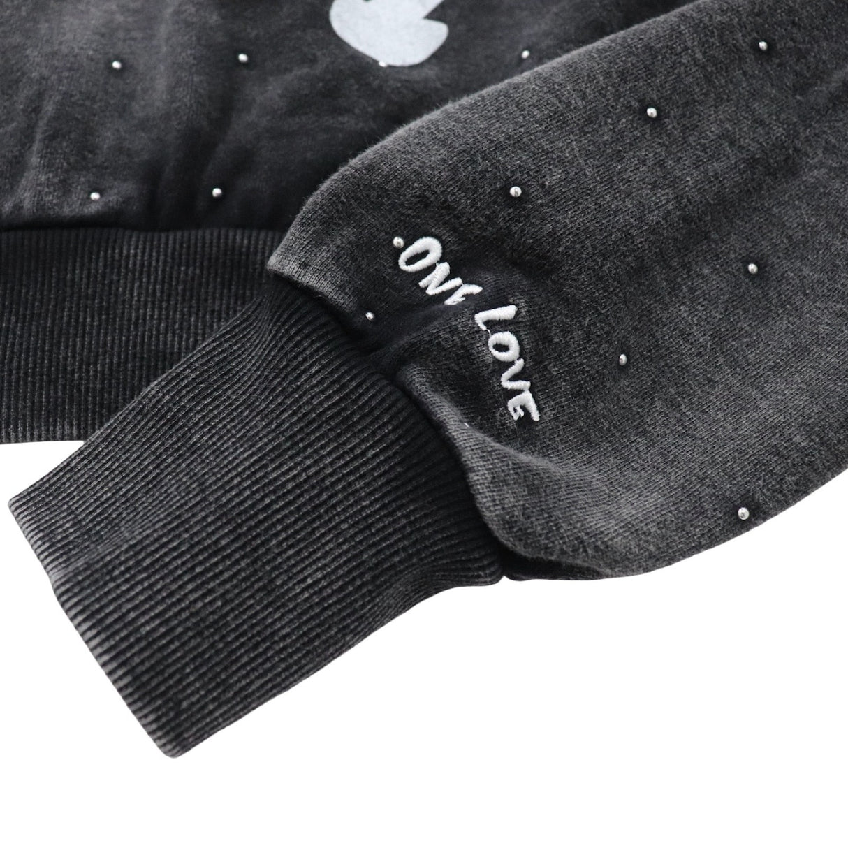 CHILLIN'. Studs Pigment Zip Hoodie- Black