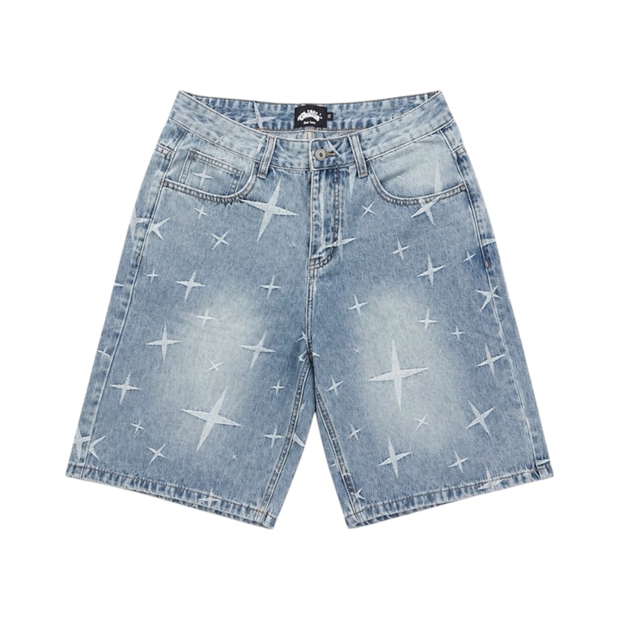 CHILLIN' Star Denim Shorts-