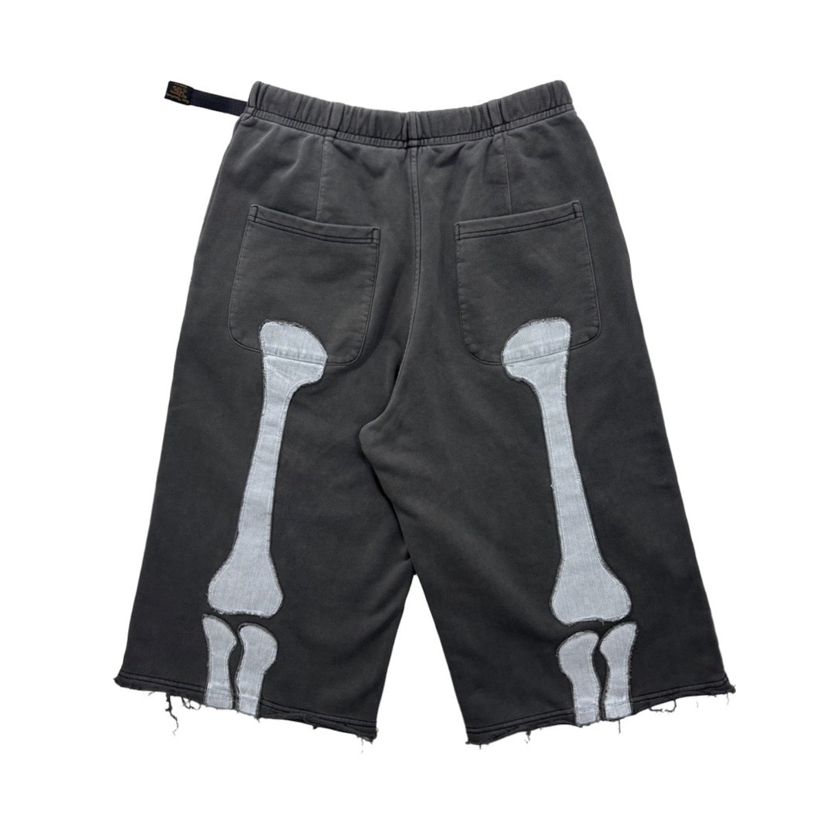 vanson Bone Patch Sweat Shorts- Black / White