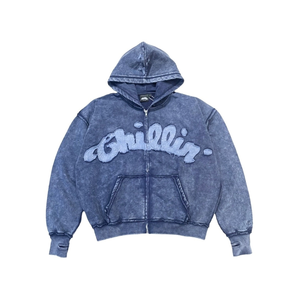 CHILLIN' -NY BUTTERFLY PIGMENT ZIP HOODIE-