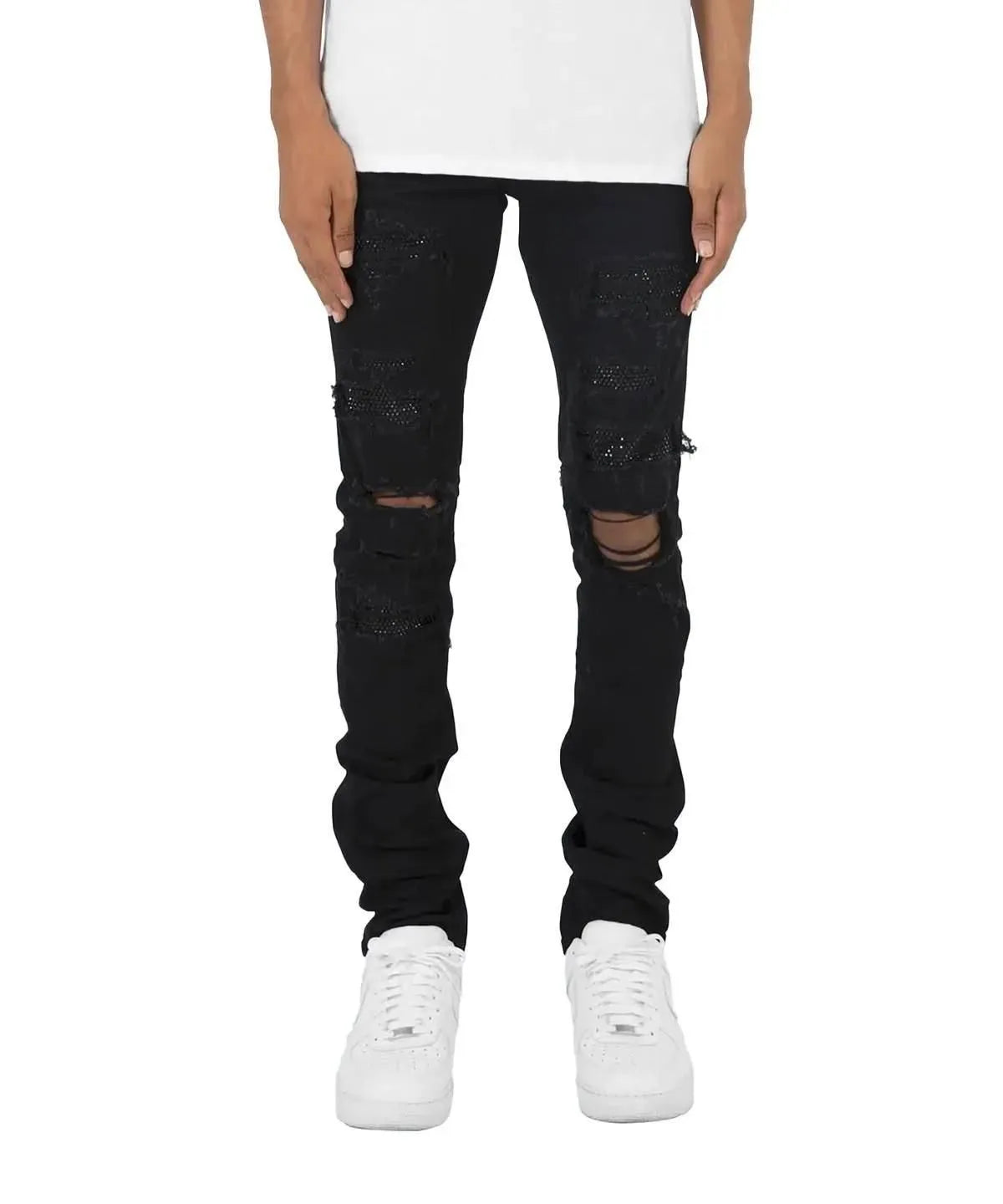 mnml(ミニマル)X201 Rhinestone Skinny Denim