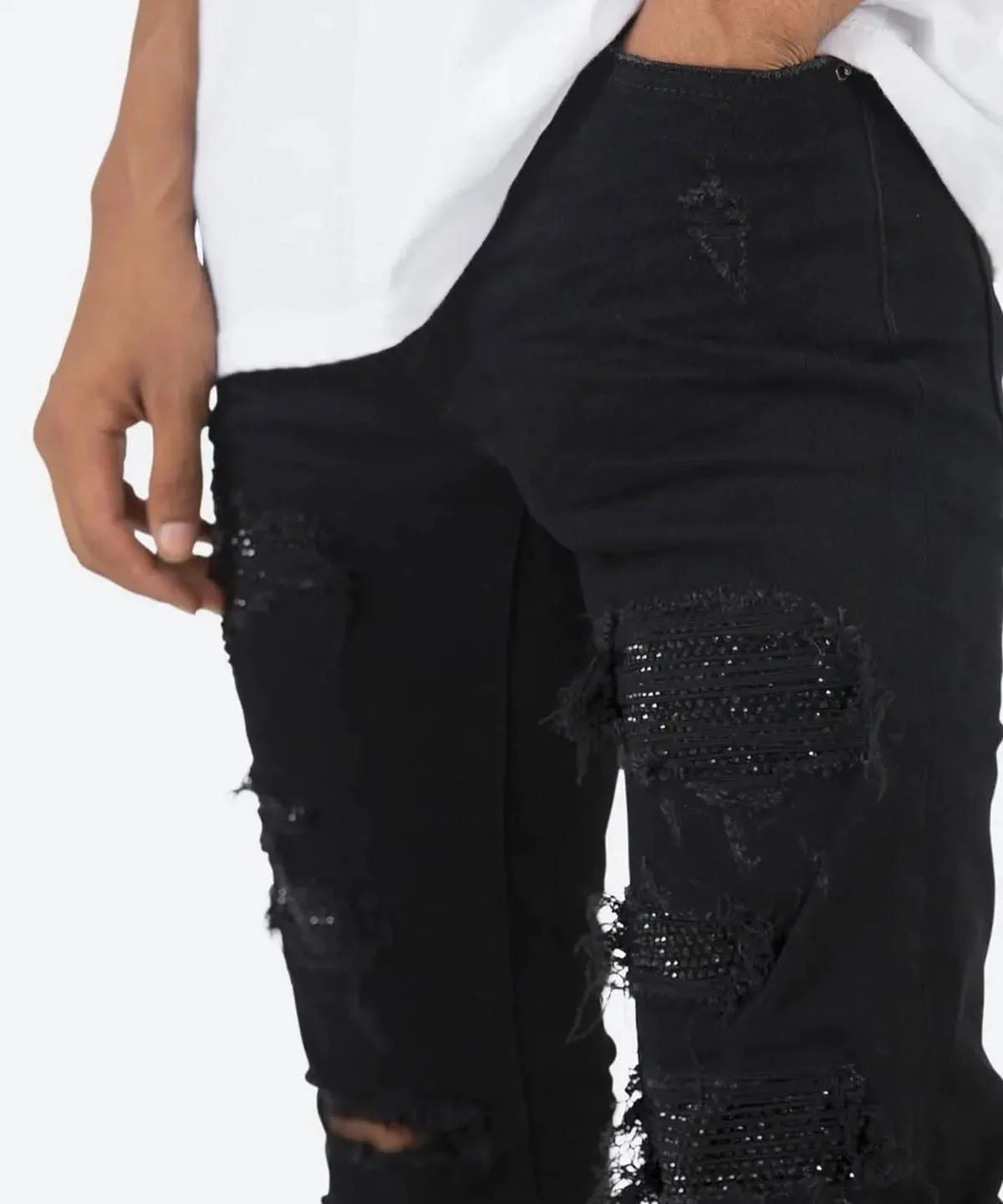 mnml(ミニマル)X201 Rhinestone Skinny Denim