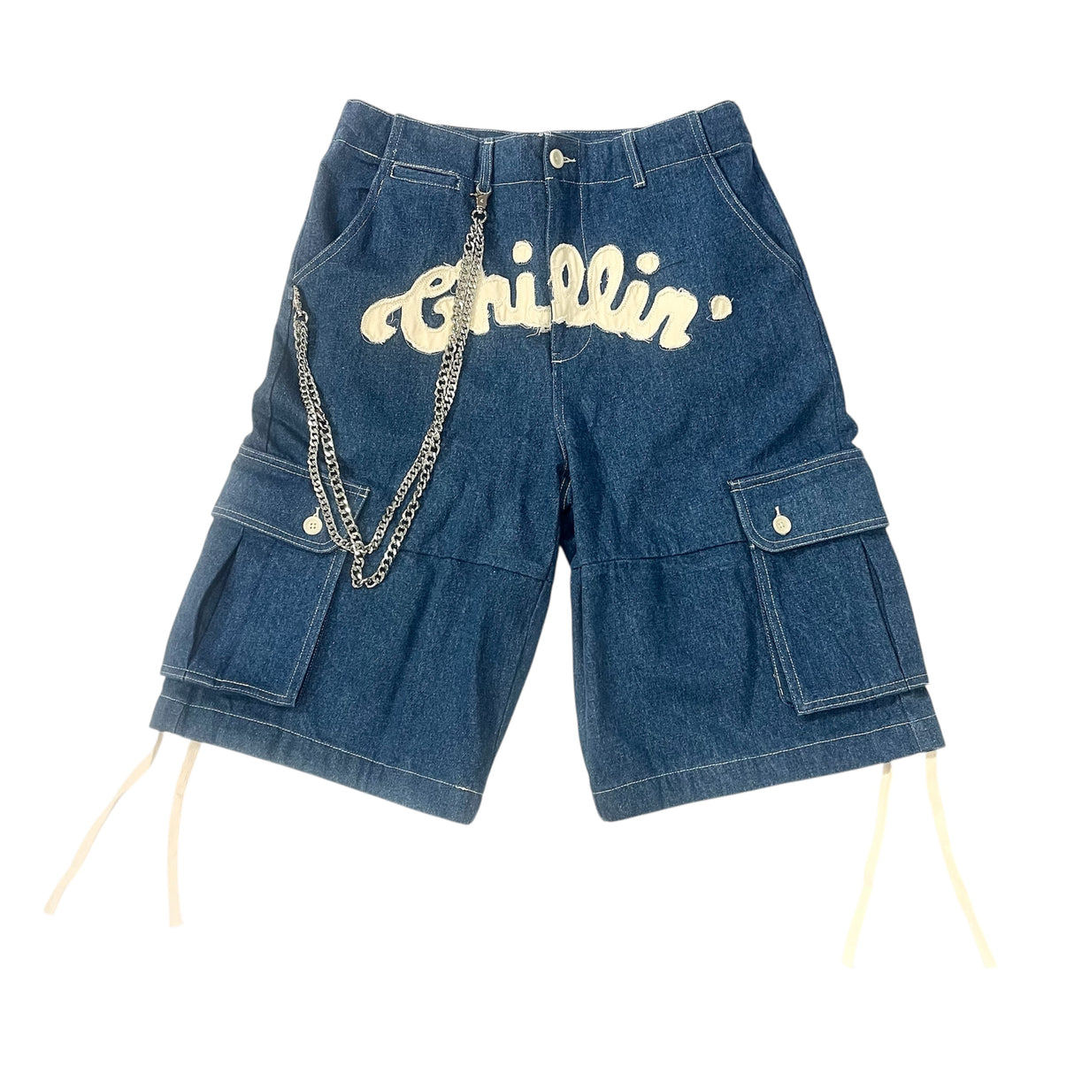 CHILLIN' -Denim Cargo Shorts-