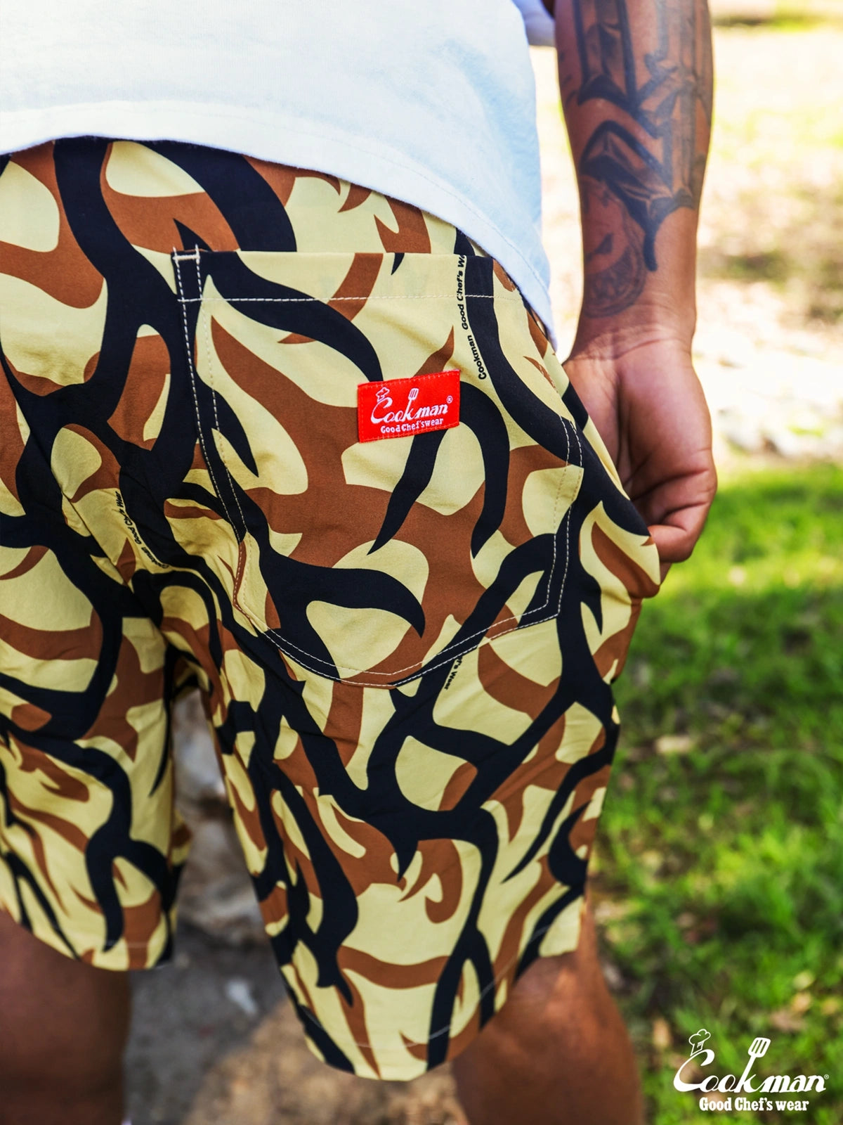 シェフパンツ Chef Pants Short Light Tribal Camo Beige