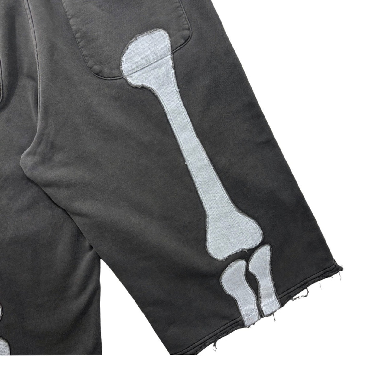 vanson Bone Patch Sweat Shorts- Black / White