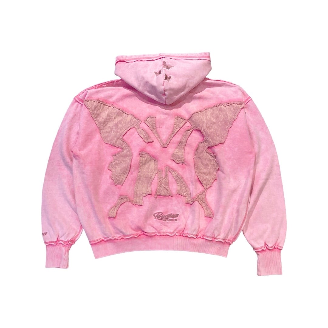 CHILLIN' -NY BUTTERFLY PIGMENT ZIP HOODIE-