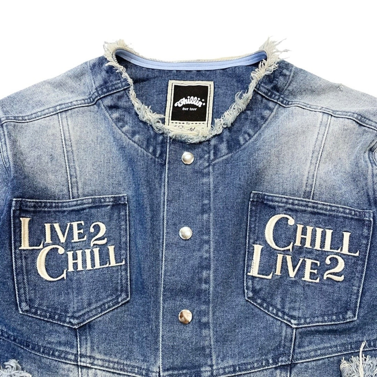 CHILLIN' -Break Denim Jacket- Blue
