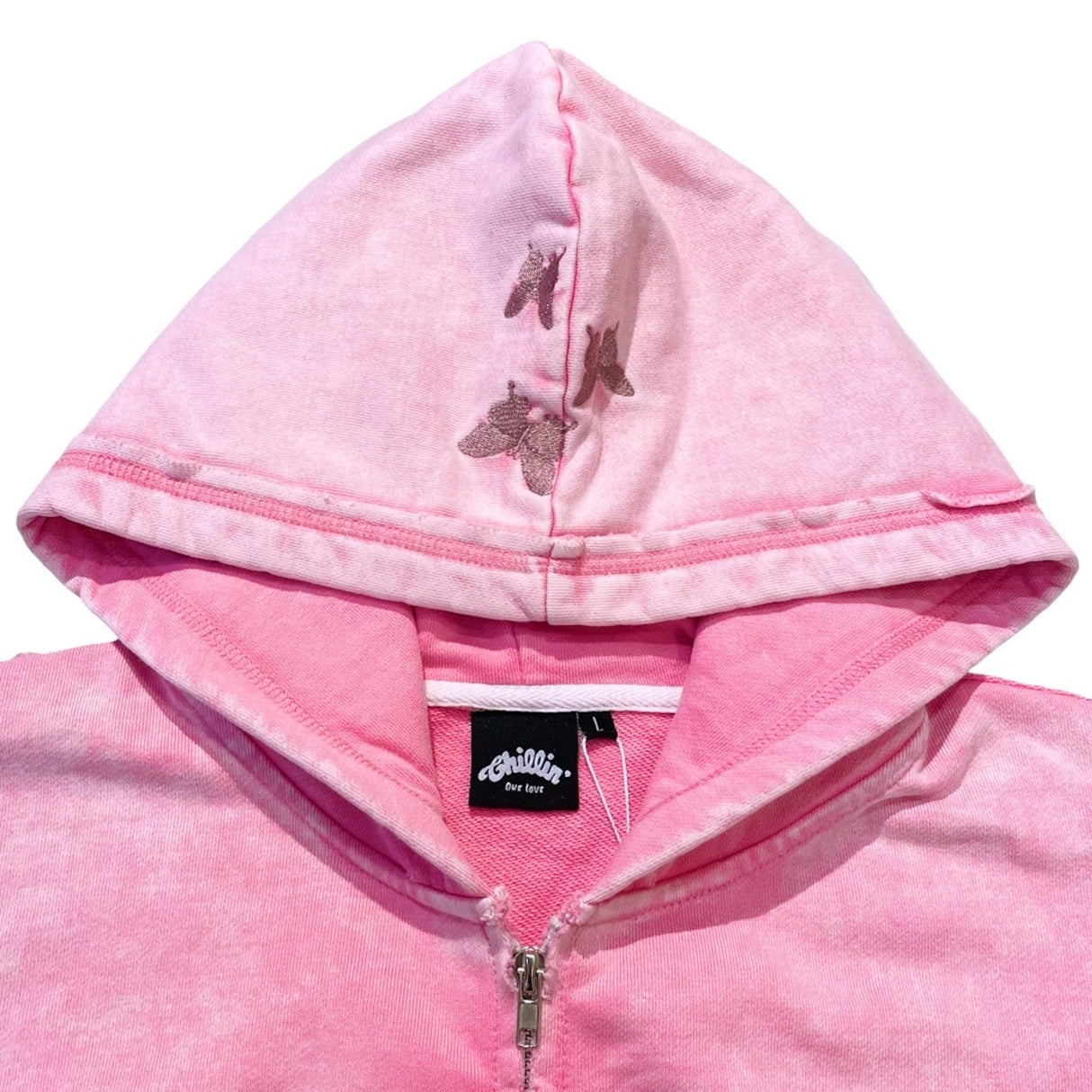CHILLIN' -NY BUTTERFLY PIGMENT ZIP HOODIE-