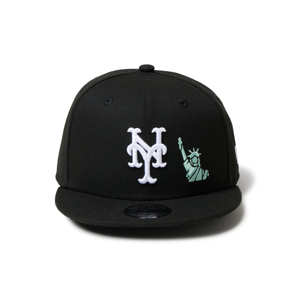 キッズ Youth 9FIFTY 自由の女神 エンブロイダリー ニューヨーク・メッツ ブラック【14671550】