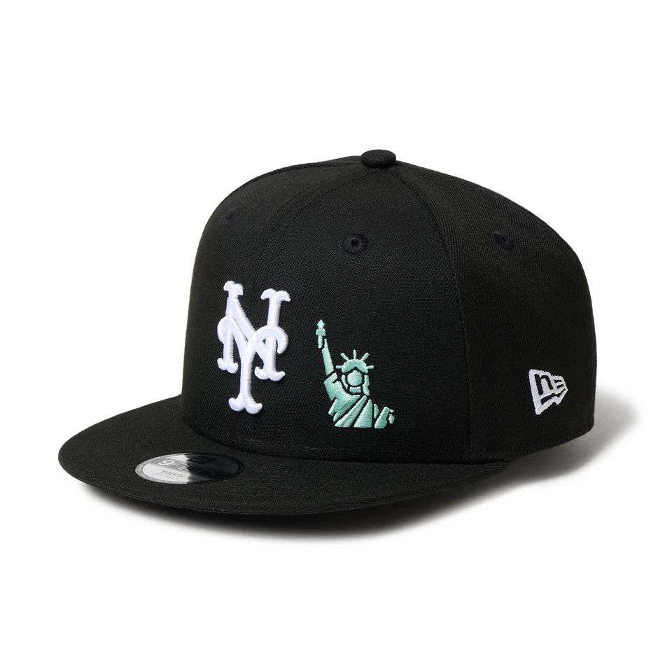 キッズ Youth 9FIFTY 自由の女神 エンブロイダリー ニューヨーク・メッツ ブラック【14671550】