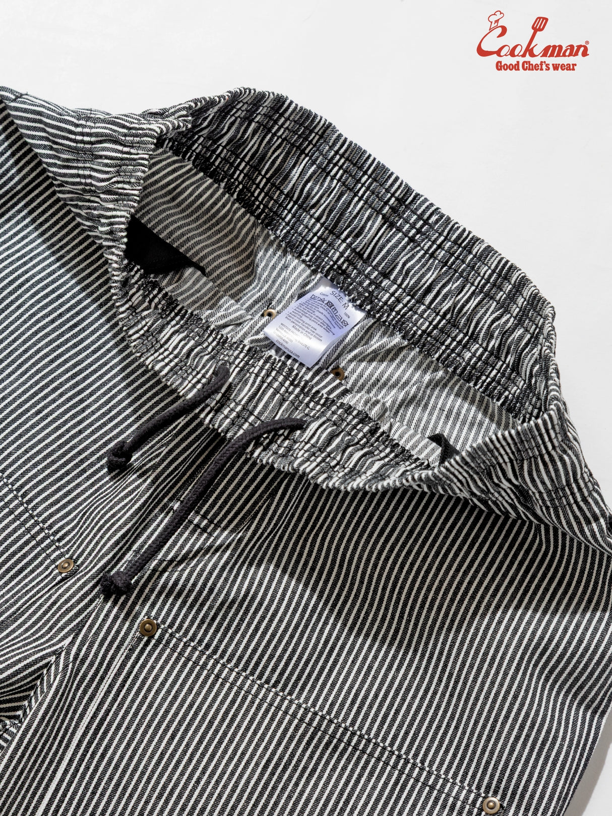 シェフパンツ Chef Pants Short Front Pocket Hickory Black