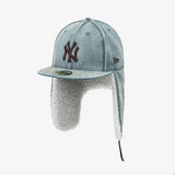 【海外買付品】59FIFTY MLB ニューヨーク ヤンキース デニム ドッグイヤーフィティッドキャップ ブルー