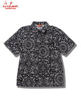 ワークシャツ Work Shirts Short Sleeve Light Paisley Black