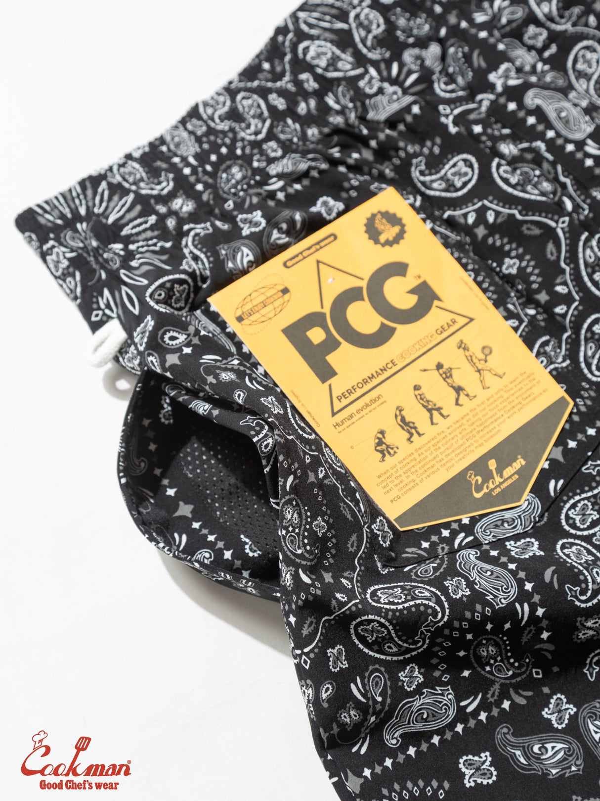 シェフパンツ Chef Pants Short Light Paisley Black